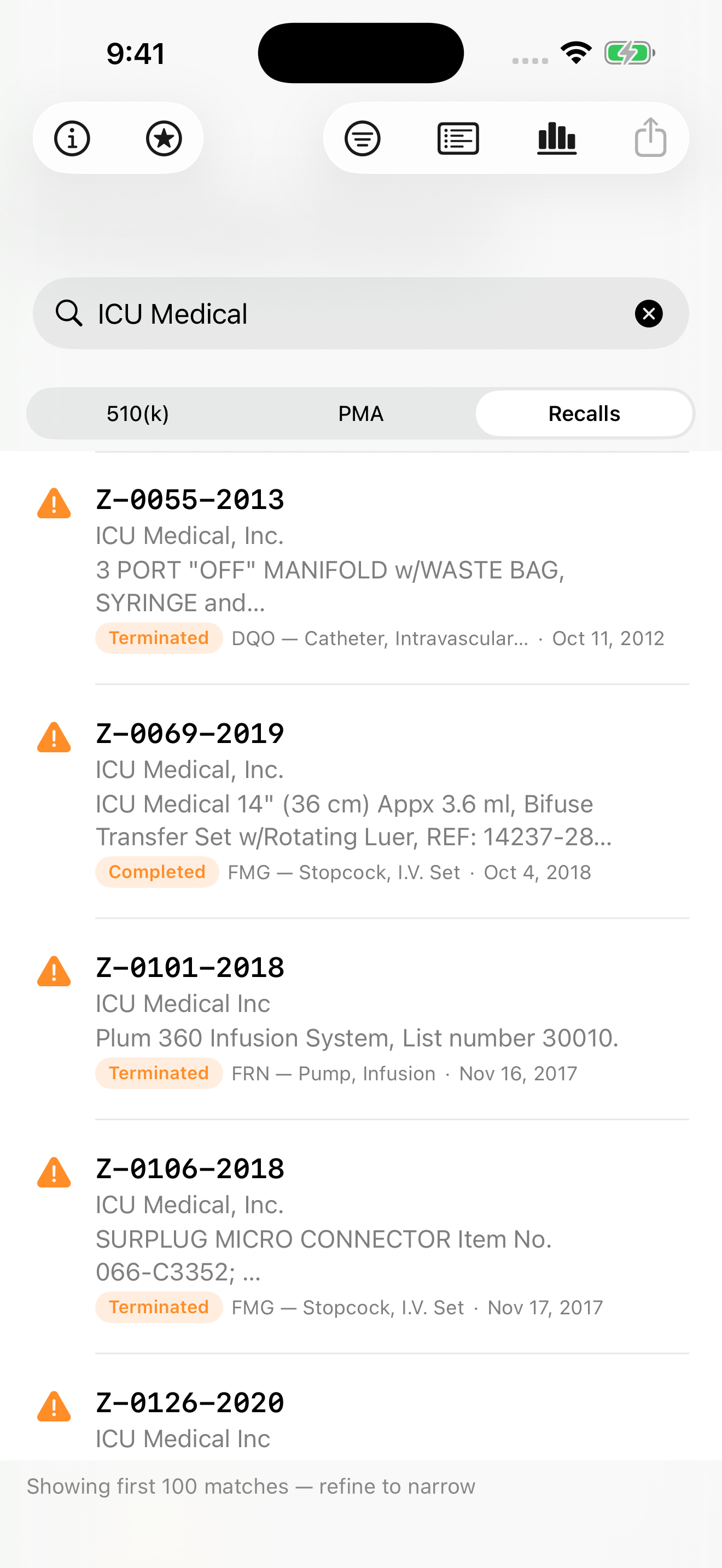 Premarket Search screenshot